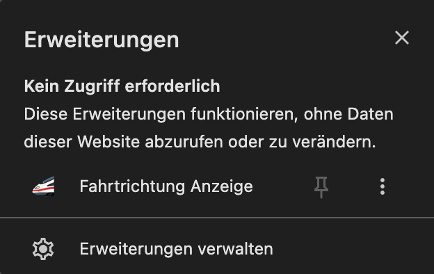 Erweiterungs-Menü